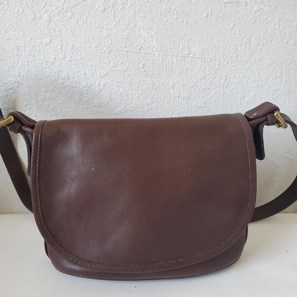 Coach 4150 Fletcher Brown Leather Crossbody Shoulder Flap Bag Vintage - Picture 2 of 15